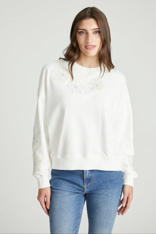 Teddy Sweatshirt - Snowflake Patchwork