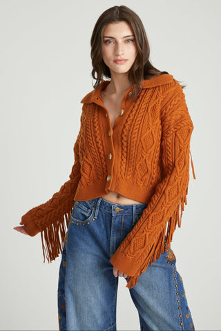 Fringe Cardi - Spice