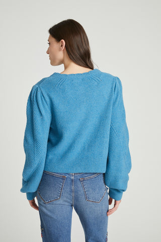 Pointelle Cardigan - Blue